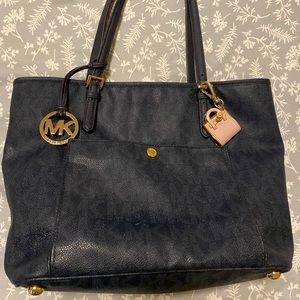 MICHAEL KORS navy signature tote